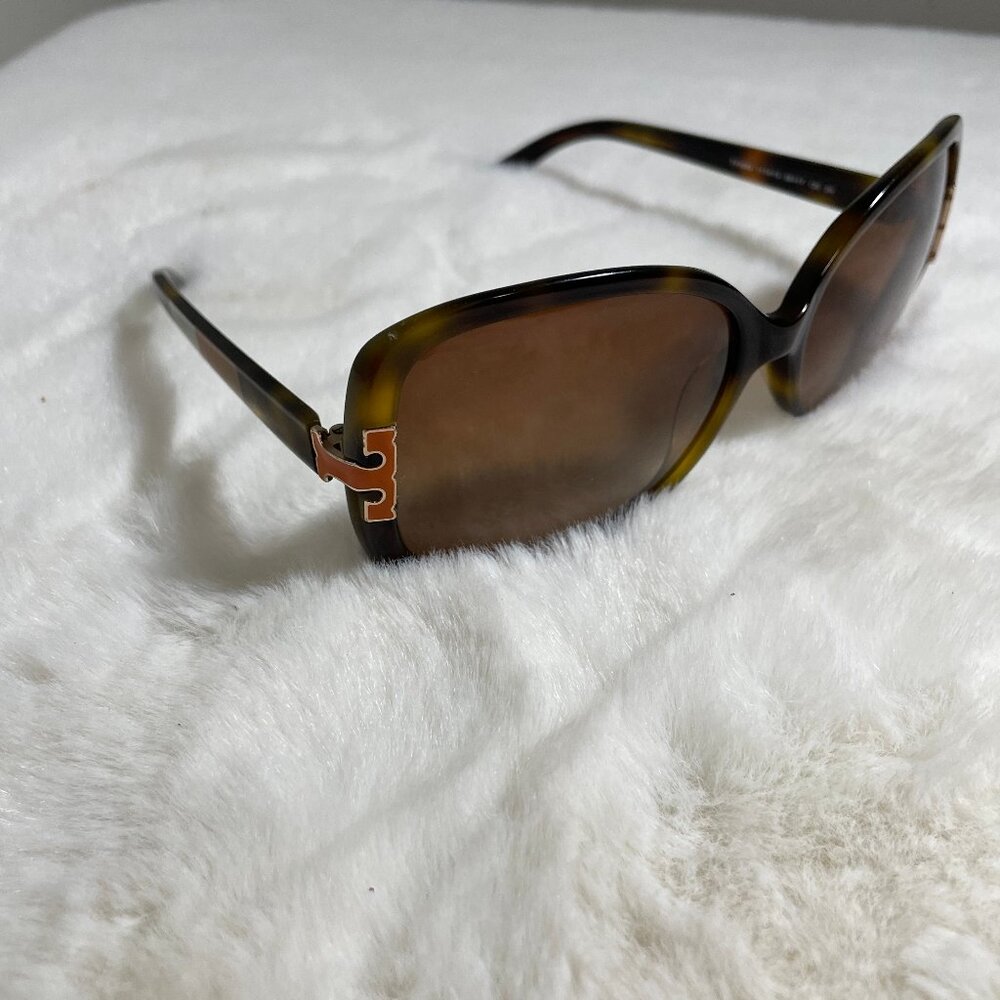 Tory Burch Color Block Tortoise Shell Bug Eye Lar… - image 2